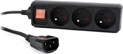 Picture of EnerGenie EG-PSU3F-01 UPS power strip, 3 FR sockets, 10 A, C14 plug, 0.6 m cable, black 0.6 m