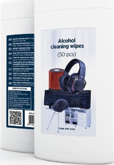 Изображение Gembird Alcohol cleaning wipes 50pcs
