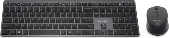 Изображение Gembird Backlight Pro Business Slim Wireless Desktop Set Black