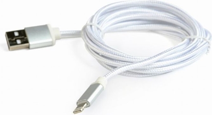 Изображение Gembird cotton braided USB Lightning 1.8m Silver