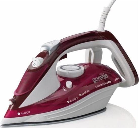 Picture of Gorenje | Steam Iron | SIH3000RBC | Power 3000 W | Water tank capacity 350 ml | Continuous steam 40 g/min | Red/White | Steam boost performance 105 g/min