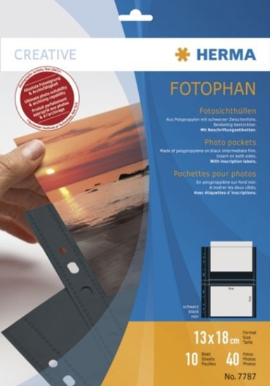 Picture of Herma fotophan 13x18 black 10 Sheets 7787