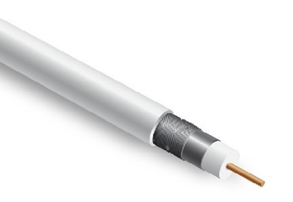 Изображение Koaksiālais kabelis, MAXCABLE, RG6U, balts, mitrumizturīgs ar želeju, 305m