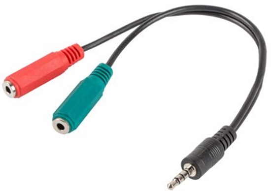 Picture of Adapter Jack Mini(M) -> Jack Mini(F)x2 20cm czarny 