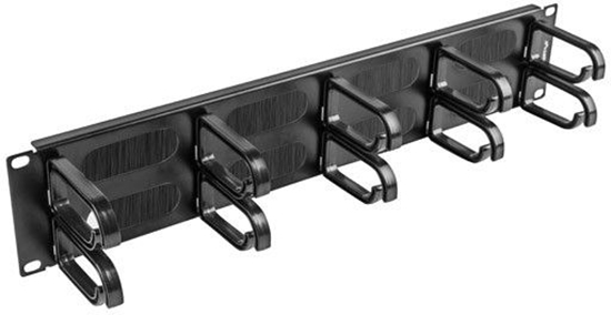 Изображение Lanberg 19" cable management brush panel 10 rings - type B 2U, black |