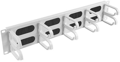 Изображение Lanberg Organizer kabli 19'' 2U Panel szczotkowany Typ B szary (AK-1204-S)