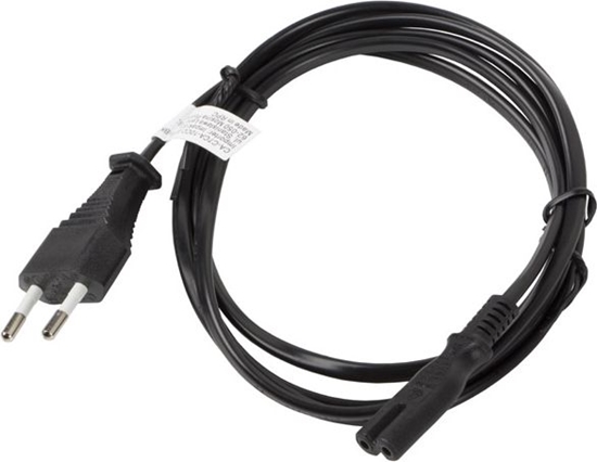 Изображение Kabel zasilajcy Lanberg radiowy CEE 7/16 - IEC 320 C7, 1.8m, czarny (CA-C7CA-10CC-0018-BK)
