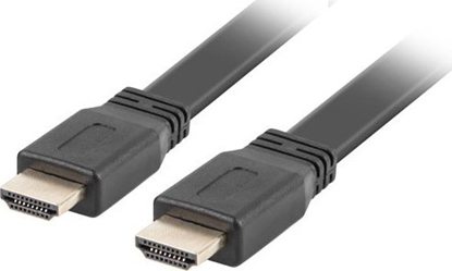 Изображение Kabel HDMI-HDMI v2.0 1.8m czarny płaski 4K 60Hz, pełna miedź