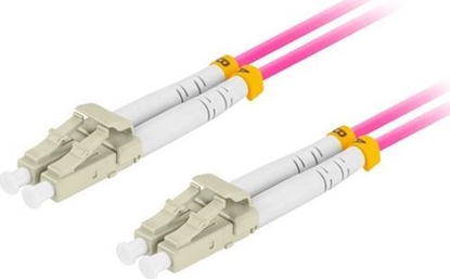 Изображение Lanberg PATCHCORD WIATOWODOWY MM LC/UPC-LC/UPC DUPLEX 3.0MM OM4 50/125 LSZH 5M FIOLETOWY LANBERG