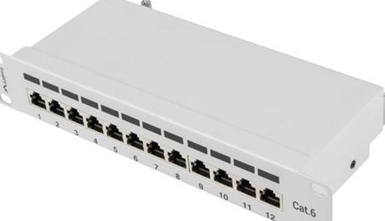 Изображение Lanberg Patch panel 1U 10" 12x RJ-45 Kat.6 Szary (PPF6-9012-S)