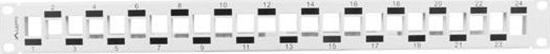 Picture of Lanberg Patchpanel Blank 24-Port 1U abgestuft mit Org. grau