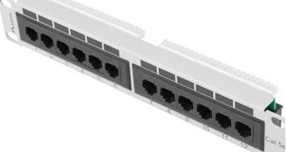 Изображение Lanberg Patch panel 1U 10" 12x RJ-45 Kat.5E Szary (PPU5-9012-S)