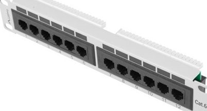 Изображение Lanberg Patchpanel 12-Port 1U 10" Cat. 6 UTP grau