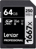Picture of Lexar memory card SDXC 64GB Professional 1667x U3 V60 250MB/s