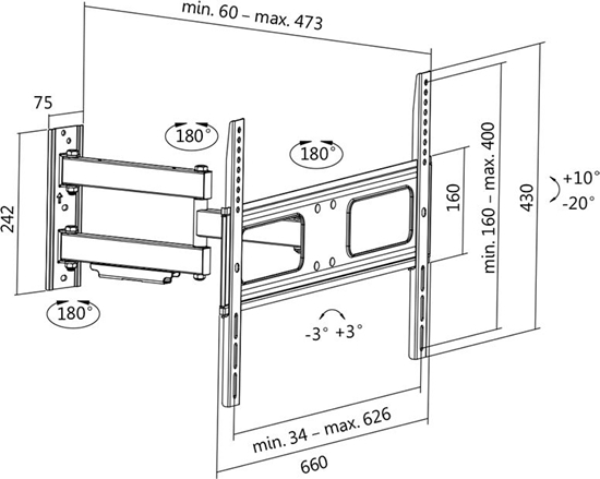 Picture of LOGILINK BP0019 TV wall mount max. 50 kg