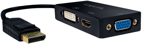 Picture of Adapter AV LogiLink DisplayPort - HDMI - D-Sub (VGA) - DVI-I czarny (CV0109)