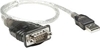 Picture of Manhattan USB-A to Serial Converter cable, 45cm, Male to Male, Serial/RS232/COM/DB9, Prolific PL-2303RA Chip, Equivalent to Startech ICUSB232V2, Black/Silver cable, Three Year Warranty, Blister