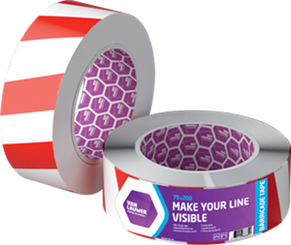 Picture of Norobežojošā brīdinājuma lente, 75mm x 200m, sarkana/balta