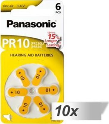 Picture of Panasonic PR 10 Zinc Air 6 pcs. Hearing Aid Cells