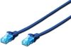 Picture of patch cord RJ45-RJ45, kat.5e, U/UTP, AWG 26/7, PVC, 0.25m, niebieski