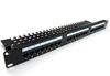 Picture of Patch panel 19" 24 porty, kat.5e, U/UTP, 1U, wspornik kablowy, czarny (kompletny)