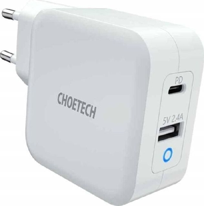 Picture of adowarka Choetech PD8002 1x USB-A 1x USB-C 3 A (PD8002 WHITE)