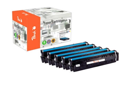 Picture of Peach PT1029 toner cartridge 5 pc(s) Compatible Black, Cyan, Magenta, Yellow