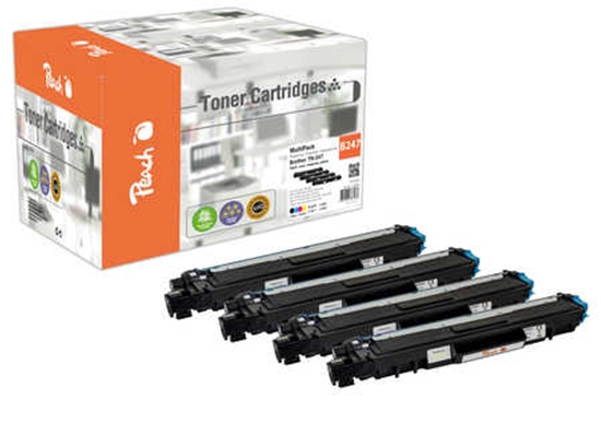 Picture of Peach PT1070 toner cartridge 4 pc(s) Compatible Black, Cyan, Magenta, Yellow