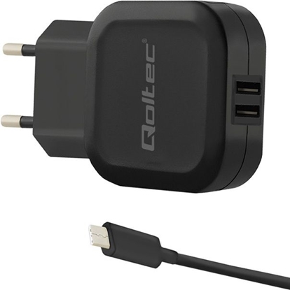 Attēls no Ładowarka sieciowa 17W | 5V | 3.4A | 2xUSB + kabel USB typC