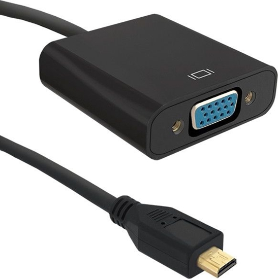 Picture of Adapter Micro HDMI D męski / VGA żeński | +3,5mm AUX | 0,2m