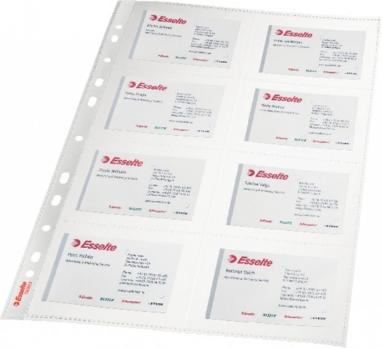 Picture of Sleeve Esselte, A4, 105 microns, for business cards, 8 pockets 10pcs. 0810-004