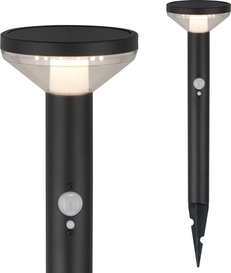 Picture of Maclean Lampa solarna LED z czujnikiem Maclean MCE465 B, czarna, IP44, 3 tryby wiecenia, bateria Li-ion 18650 3,7V 1200 mAh, wbijana