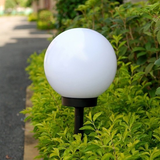 Picture of GreenBlue Solarna lampa wolnostojaca ogrodowa - kula 15x15x48cm, bialy LED (GB121)