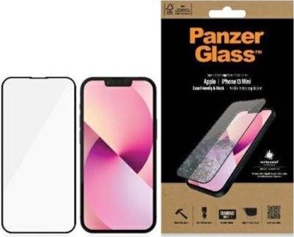 Attēls no PanzerGlass | Clear Screen Protector | Apple | iPhone 13 Mini | Tempered glass | Black | Antibacterial glass; Resistant to scratches and bacteria; Shock absorbing; Easy to install