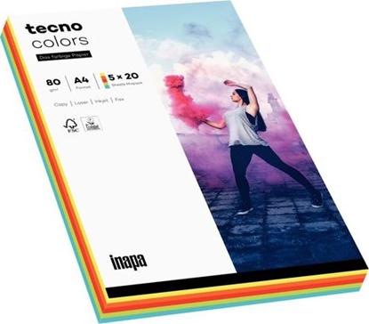 Picture of tecno colors Mix A 4 80 g Intense Colors 5x 20 Sheets