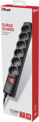 Picture of Strāvas pagarinātājs Trust Surge Guard EU 6-Port