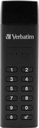 Attēls no Verbatim Keypad Secure - USB 3.0 Drive with Password Protection and AES-256 HW encryption to protect your data - 64 GB - Black