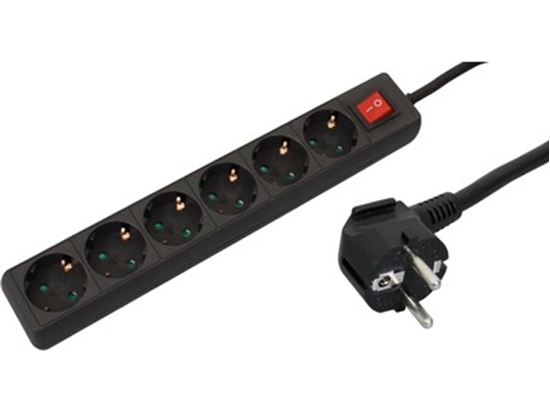 Picture of Listwa zasilajca MicroConnect 6 gniazd 3 m czarna (GRU0063B)