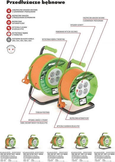 Picture of Acar przeduacz bbnowy Acar M01802 40m pomaraczowy (M01802)