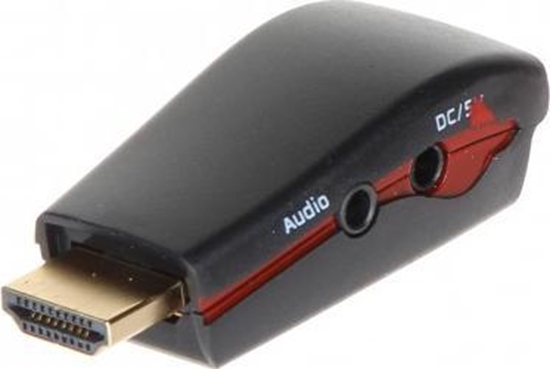 Picture of Adapter AV HDMI - D-Sub (VGA) + Jack 3.5mm czarny (HDMI/VGA+AU-ECO)