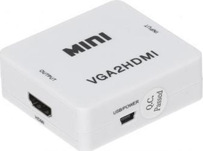 Attēls no Adapter AV HDMI - D-Sub (VGA) + Jack 3.5mm biały (VGA+AU/HDMI-ECO)
