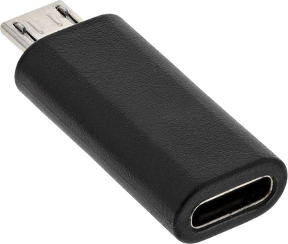 Attēls no Adapter USB InLine USB-C - microUSB Czarny  (33302I)