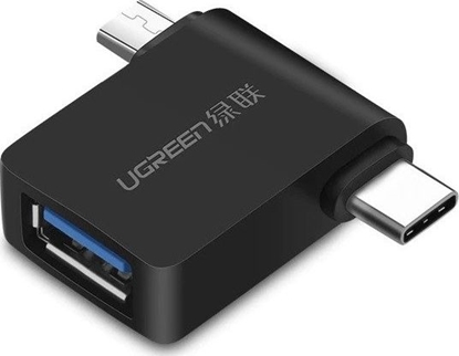 Attēls no Adapter USB Ugreen microUSB - USB + USB-C Czarny  (30453)