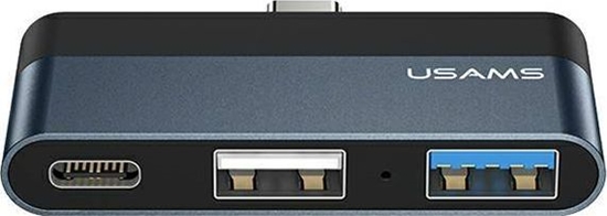 Picture of Adapter USB Usams US-SJ490 USB-C - USB-A + USB-C Szary  (6958444945613)