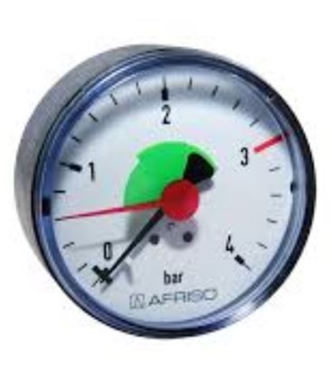 Изображение Afriso Manometr grzewczy RF 63 AX Ø=63mm 0-4bar 1/2" Kl. 2,5 - 63537
