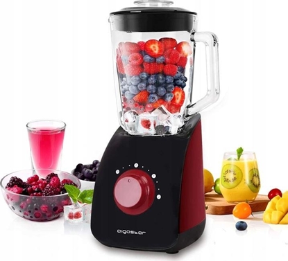 Picture of Aigostar  750W 1.5L Table Blender Glass Jar , Ice Crush Function,Black & Red VDE
