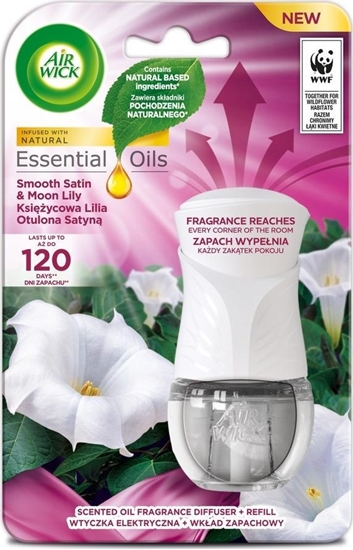 Picture of Air Wick Essential Oils elektryczny odwieacz powietrza i wkad Ksiycowa Lilia Otulona Satyn 19ml