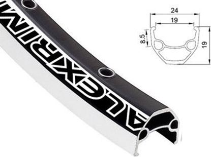 Picture of Alexrims Obrcz mtb EN24 27.5"x32 otw.Tubeless Ready H.tarczowy kapslowana czarna (ALX-EN24275)