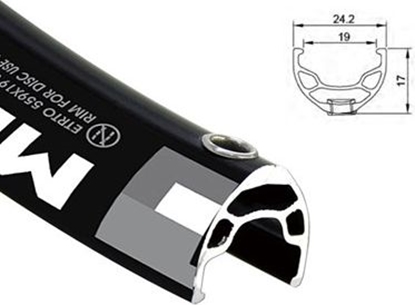 Picture of Alexrims Obrcz mtb MD19 27.5"x32otw. Tubeless Ready H.tarczowy kapslowana czarna (ALX-MD19275)