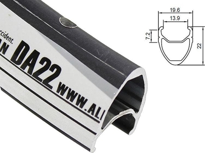 Picture of Alexrims Obrcz szosa ALEXRIMS DA22 700x32otw. bok CNC czarna - ALX-DA2232S